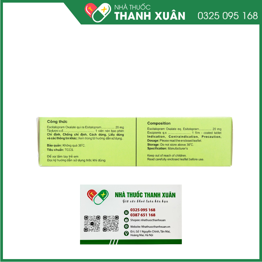 Lupilopram 20mg trị trầm cảm, rối loạn lo âu